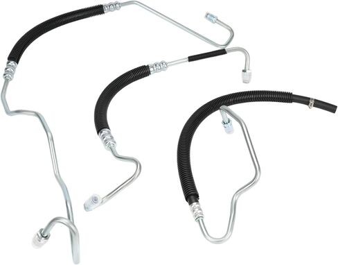 Power Steering Pressure Hose Kit Compatible with GMC Sierra 2500 3500 2001-2006, Compatible with Chevy Silverado 2500 3500 2001-2006, Replacement for 358980, 365453, 3401941, 3 Pcs in Kuwait