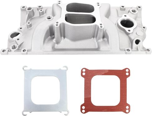 Dokili Aluminum Dual Plane Intake Manifold Compatible with Chevy Small Block SBC V8 1996-2002 Vortec 5.0L/305 5.7L/350 with Spread or Square Bore Carbs RPM Idle-5,500 in Saudi Arabia