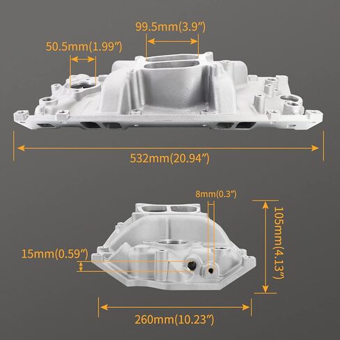 Dokili Aluminum Dual Plane Intake Manifold Compatible with Chevy Small Block SBC V8 1996-2002 Vortec 5.0L/305 5.7L/350 with Spread or Square Bore Carbs RPM Idle-5,500 in Saudi Arabia