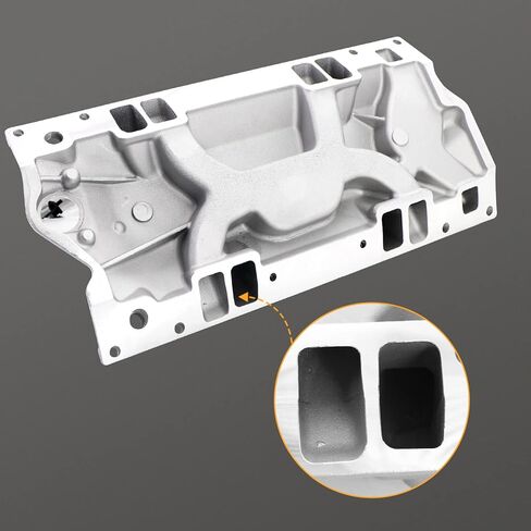 Dokili Aluminum Dual Plane Intake Manifold Compatible with Chevy Small Block SBC V8 1996-2002 Vortec 5.0L/305 5.7L/350 with Spread or Square Bore Carbs RPM Idle-5,500 in Saudi Arabia