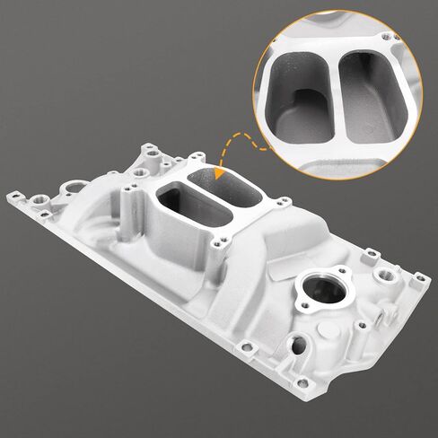 Dokili Aluminum Dual Plane Intake Manifold Compatible with Chevy Small Block SBC V8 1996-2002 Vortec 5.0L/305 5.7L/350 with Spread or Square Bore Carbs RPM Idle-5,500 in Saudi Arabia