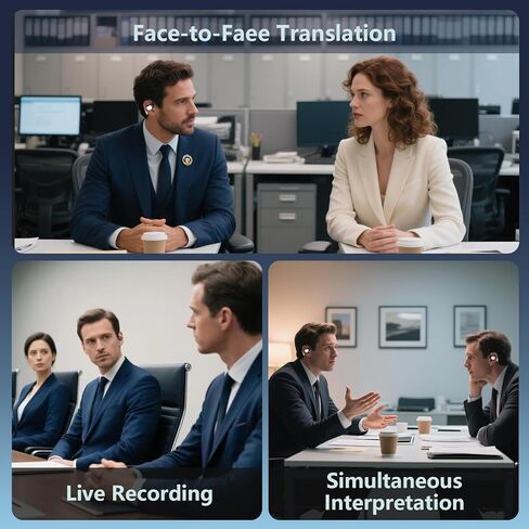 سماعات أذن للترجمة بتقنية الذكاء الاصطناعي في الوقت الحقيقي، سماعات أذن مترجمة 3 في 1 144 لغة ولهجة، Audifonos Traductores Inglés Español، سماعات أذن مفتوحة بلوتوث مع علبة شحن تناسب iOS وAndroid in Kuwait