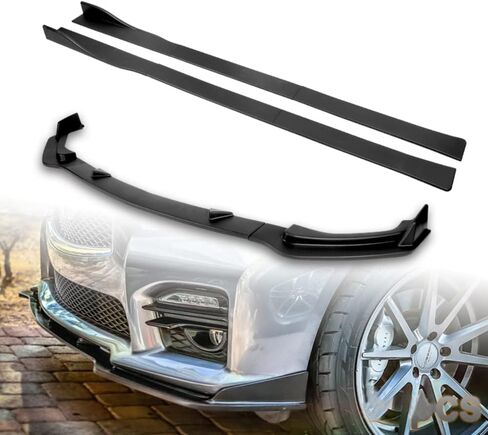 Q1-TECH, 9-Piece Front Bumper Lip & Side Skirt Extensions Diffuser Compatible with 2014 2015 2016 2017 Infiniti Q50, Front Bumper Lip Spoiler Air Chin Body Splitter ABS (Painted Carbon) in Saudi Arabia