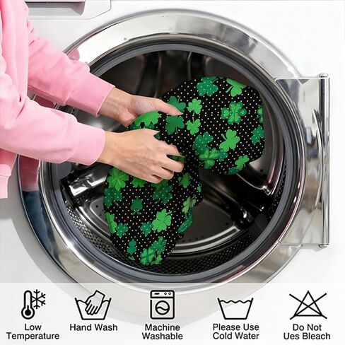 غطاء أريكة عيد القديس باتريك، أغطية أريكة عتيقة على شكل زهرة لأريكة وسادتين، قطعة واحدة من أغطية الأريكة المقسمة من نبات النفل الأخضر قابلة للغسل، واقي أثاث غرفة المعيشة، مقاس X-متوسط ​​71 بوصة × 102.4 بوصة in Kuwait