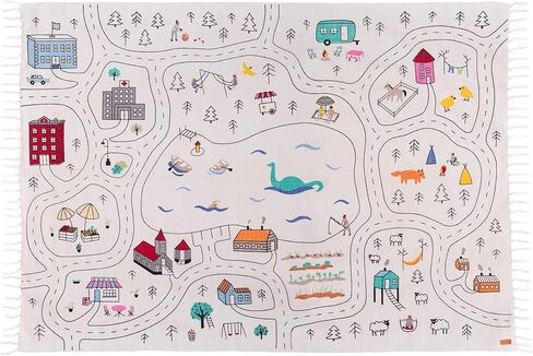 Extra Large Organic Cotton Road Map Kids Play Rug 79 x 56 Inches – Hand-Woven Non-Toxic Reversible Montessori Nursery & Classroom Carpet in Saudi Arabia