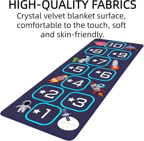 سجادة هوبسكوتش، سجادة هوب سكوتش الداخلية مضادة للانزلاق، سجادة ناعمة، سجادة داخلية، هدية سهلة التنظيف، يمكن حملها لغرف النوم وغرف المعيشة ومراكز الرعاية النهارية وغرف اللعب وغيرها من الأماكن (أزرق داكن، 23 × 46 بوصة) in Kuwait