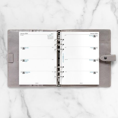 Filofax Calendar Diary Refill, A5 Size, Week-to-View, White Paper, Unruled, English, 2026 (C68522R-26) in Saudi Arabia