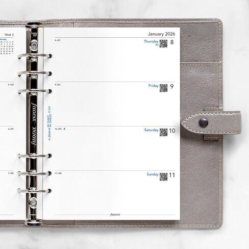 Filofax Calendar Diary Refill, A5 Size, Week-to-View, White Paper, Unruled, English, 2026 (C68522R-26) in Saudi Arabia