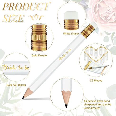 Chinco 72 Pieces Bridal Shower Game Pencils Wedding Pencils Pre Sharpened Mini Short 4 Inch Game Bridal for Wedding Shower Favors Presents Gifts Golf Classroom School(Classic) in Saudi Arabia