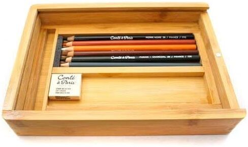 Conté à Paris Pastel Carré & Sketch Pencil Wood Box, Set of 30, Assorted in Saudi Arabia