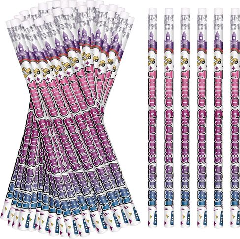 36 قطعة من أقلام الرصاص للصف الثالث، أقلام تحفيزية لطيفة مع ممحاة، قلم رصاص لليوم الأول من المدرسة، قلم رصاص للعودة إلى المدرسة (الصف الثالث) in Kuwait