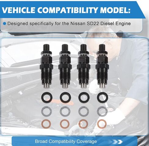 4 Pieces Fuel Injector Kit for Nissan SD22 Diesel Engine Replaces OEM 16600-37502 Complete Fuel Injection System Upgrade in Saudi Arabia