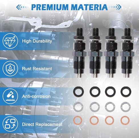 4 Pieces Fuel Injector Kit for Nissan SD22 Diesel Engine Replaces OEM 16600-37502 Complete Fuel Injection System Upgrade in Saudi Arabia