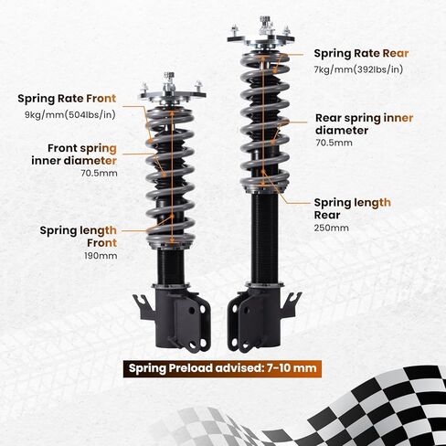 maxpeedingrods Coilover لـ Subaru WRX 2000-2007، لـ Subaru Forester SG 2003-2008، طقم تعليق كويلوفيرس قابل للتعديل بـ 24 مستوى، مجموعة خفض تعديل الارتفاع T7 Racing Upgrade in Kuwait