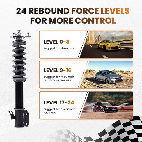 maxpeedingrods Coilover لـ Subaru WRX 2000-2007، لـ Subaru Forester SG 2003-2008، طقم تعليق كويلوفيرس قابل للتعديل بـ 24 مستوى، مجموعة خفض تعديل الارتفاع T7 Racing Upgrade in Kuwait