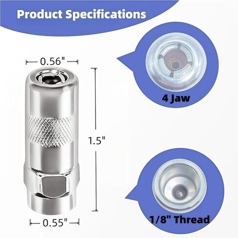 8PK Grease Gun Tips Replaces for Miwaukiee M18 Grease-Gun Coupler 49-16-2649 & M12 Cordless Grease Guns - High-Pressure Nozzle Tips - Compatible with Miwaukiee 2448-20, 2449-20, 2450-20 in Kuwait
