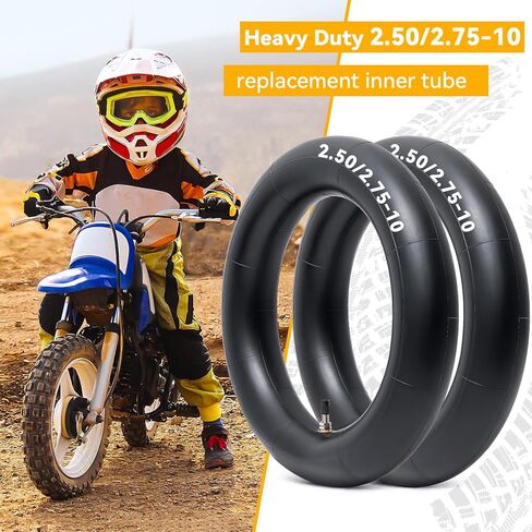 Thickned 40% 2.50/2.75-10 Inner Tube, Heavy Duty 2.50-10 2.75-10 Dirt Bike Tube with TR4 Straight Valve Stem, Compatible with Honda Crf50/Xr50, Razor MX650/MX500, Suzuki DRZ70/JR50, Yamaha PW50 2Pcs in Saudi Arabia