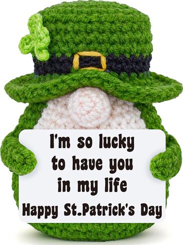 ديكور عيد القديس باتريك للمكتب المنزلي، ديكورات يوم القديس باتريك من الكروشيه لمقعد رف صينية متدرجة، هدية لطيفة أيرلندية محظوظة للنساء والأصدقاء وزملاء العمل in Kuwait