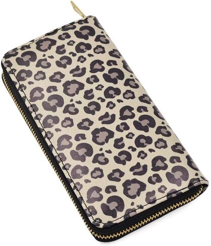 Premium Vegan Leather Animal Print Continental Zip Around Wallet in Saudi Arabia