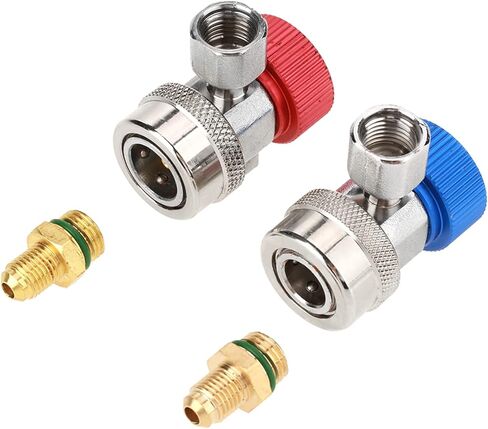 Jeanoko R134A AC Quick Coupler, Low High Adjustable Quick Connector Air Conditioning Coupler with Cap for Car Air Conditioning System in Saudi Arabia