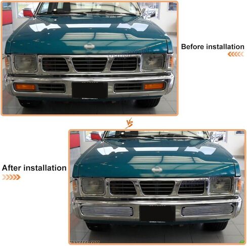 متوافق مع Nissan Hardbody Pickup 1995 1996 1997 شبكة شواية أفقية من الألومنيوم الكروم (شبكة المصد السفلي) in Kuwait