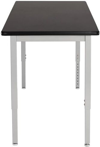 Pemberly Row Metal Science Lab Table, 24x54 in, High-Pressure Laminate Top, Black Finish, Adjustable Steel Legs, Heavy-Duty Industrial and Lab Work Table for Durable Workspace Use in Saudi Arabia