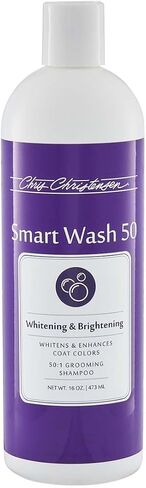 Chris Christensen SmartWash50 Whitening & Brightening Ultra Concentrated Dog Shampoo, Makes up to 50 Bottles, Groom Like a Professional, Lavender Fragrance, Made in USA, 16 oz in Kuwait