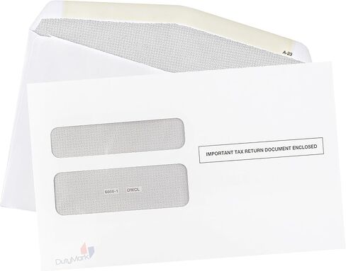 500 مغلف W2 2025 مغلفات أمان ذات نافذة مزدوجة W2 ذاتية الغلق لنماذج ضرائب W2 2-Up IRS من QuickBooks عبر الإنترنت وسطح المكتب وADP وصندوق برامج آخر مكون من 500 مظروف in Kuwait