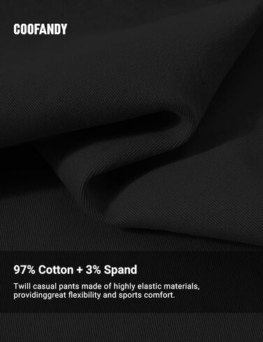 COOFANDY Men's Casual Chino Pant Solid Comfy Trousers Black Dress Pants Waist Tapered Trousers in Saudi Arabia