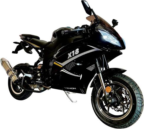 Venom x18 50cc Ninja Motorcycle، سكوتر الدراجة البخارية، RX1 أوتوماتيكي، إطارات مقاس 12 بوصة معتمدة من DOT، ممتص الصدمات الهيدروليكي، محرك GY6، لا يتطلب ترخيص دراجة نارية، جودة عالية in Saudi Arabia