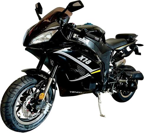 Venom x18 50cc Ninja Motorcycle، سكوتر الدراجة البخارية، RX1 أوتوماتيكي، إطارات مقاس 12 بوصة معتمدة من DOT، ممتص الصدمات الهيدروليكي، محرك GY6، لا يتطلب ترخيص دراجة نارية، جودة عالية in Saudi Arabia