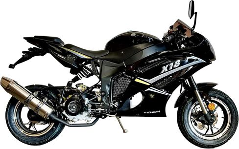 Venom x18 50cc Ninja Motorcycle، سكوتر الدراجة البخارية، RX1 أوتوماتيكي، إطارات مقاس 12 بوصة معتمدة من DOT، ممتص الصدمات الهيدروليكي، محرك GY6، لا يتطلب ترخيص دراجة نارية، جودة عالية in Saudi Arabia