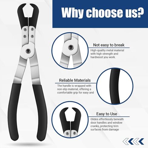 قطعتان من كماشة مشبك مقبض الباب، أداة إزالة حواف لوحة تشكيل الزجاج الأمامي، لفافات النوافذ مقاس 8.5 بوصة ومزيل مشبك القولبة للإصلاح الداخلي للسيارات، تركيب الراديو، إصلاح الأثاث in Kuwait