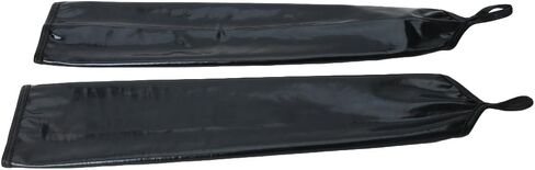 قفازات Thereisno طويلة مثيرة ذات ملمس معدني أسود من الجلد الصناعي وأكمام للذراع زي وشاح شال جديد in Kuwait