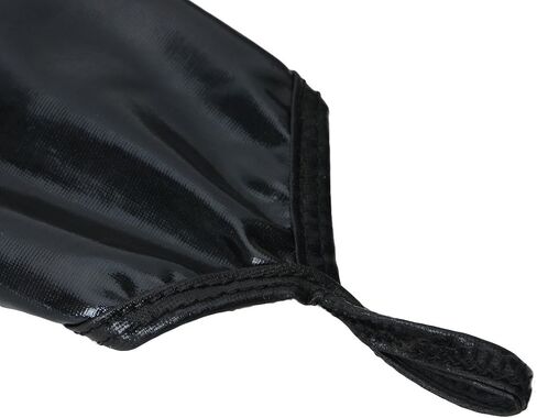 قفازات Thereisno طويلة مثيرة ذات ملمس معدني أسود من الجلد الصناعي وأكمام للذراع زي وشاح شال جديد in Kuwait