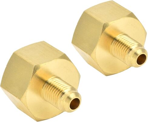 2PCS W21 to 1/4 SAE Refrigerant Charging Adapter Brass HVAC Converter Connector for R32 R134a R407a R404a R422a R422d R507 R407c R417a R437a R407f in Saudi Arabia