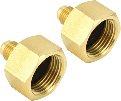 2PCS W21 to 1/4 SAE Refrigerant Charging Adapter Brass HVAC Converter Connector for R32 R134a R407a R404a R422a R422d R507 R407c R417a R437a R407f in Saudi Arabia