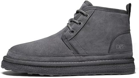 Men's Fur Lined Warm Anti-Slip Ankle Boots Lightweight suede snow boots Comfortable Winter Short Boots 7-10.5 in Saudi Arabia