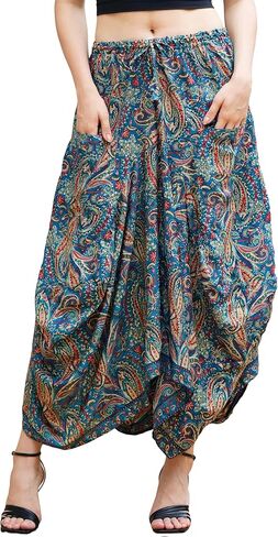 SARJANA Women's Floral Printed Pockets Skirt Hippie Boho Baggy Ethnic Free Size in Kuwait