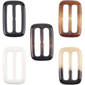 gorgecraft 20pcs 5 ألوان الراتنج معطف مشبك 2.3 "× 1.5" مستطيل الحرير وشاح تي شيرت العلاقات كليب المشابك الضابط الزاوية الخصر التفاف ربط الحزام الدائري لحزام الربط حقيبة الخياطة الزينة النساء in Kuwait