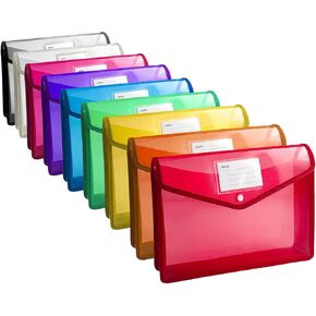 9 عبوات من منظم مجلدات الملفات البلاستيكية القابلة للتوسيع، أظرف شفافة مقاومة للماء، مجلد مستندات مع قفل سريع وجيب، سعة كبيرة، 9 ألوان، مقاس Letter/A4 مناسب in Kuwait