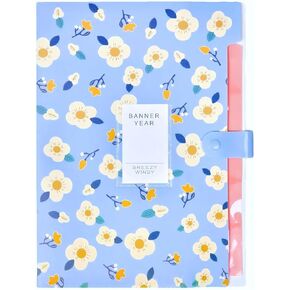 منظم مجلد توسيع مجلد الملفات منقوش - منظم مستندات الأكورديون مع 5 جيوب وملصقات، حجم A4/Letter مقاوم للماء للمدرسة والمكتب والمنزل (زهر الكرز) in Kuwait