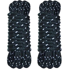 حبل التخييم قماش القنب التعادل لأسفل الحبال مع نظام السقاطة، البكرة والعتاد المعدني المقوى - خطوط الرجل الثقيلة القابلة للتعديل لخيمة المظلة، الإعداد السريع حزام في الهواء الطلق (قطر 1/6 بوصة × 16 قدم طويلة) in Kuwait