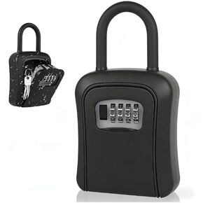 Diyife Key Lock Box, [Waterproof] [5 Keys Capacity] 4 Digit Combination Lockbox for House Keys, Resettable Code Key Storage Box with Removable Shackle for Outdoor Home, Office, Garage, Grey in Kuwait