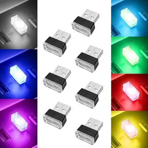 4 PCS USB LED Car Interior Ambient Lighting Kit, Portable Plug-in Atmosphere Lamp Decor Night Light, Universal Vehicle Interior Accessories for Most Cars (White) in Kuwait