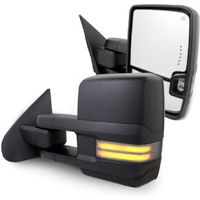 AKKON - For 14-18 Silverado Sierra Pair of Powered + Heated Glass + Sequential Turn Signal Side Black Towing Mirrors in Saudi Arabia