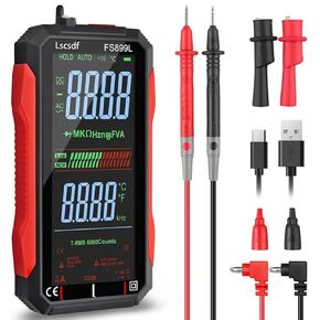USB Rechargeable Digital Multimeter 6000 Counts Large Color Screen & Backlight FS899L Smart Auto Ranging Multimeter True RMS Digital Voltmeter Multi Meter Digital Tester for Automotive Home in Kuwait