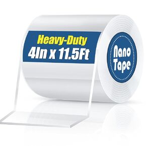 4In x 11.5Ft Double Sided Nano Tape, Heavy Duty Clear Mounting Tape, Extra Wide Reusable Adhesive for Posters, Carpets, Rugs, Picture Hanging in Saudi Arabia