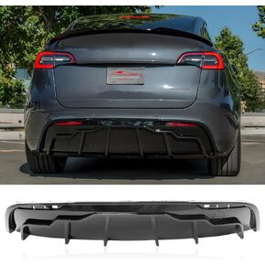 لـ 2020-2024 Tesla Model Y Front Bumper Lip Splitter Spoiler، Model Y Accessories Front Spoiler Body Kit Air Dams Chin Splitter (الشفاه الأمامية سوداء لامعة) in Kuwait