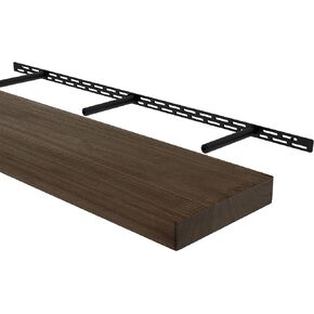 أرفف عائمة بطول 60 بوصة من Wallniture، رف مثبت على الحائط مع أقواس مخفية، قطعة واحدة، خشب، جوز خاص in Saudi Arabia
